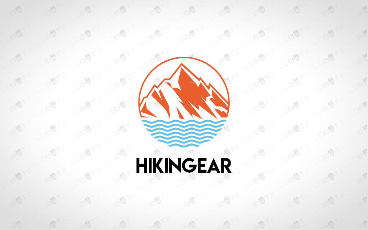 Creative Mountain & Waves Logo | Adventure Mountain Logo For Sale